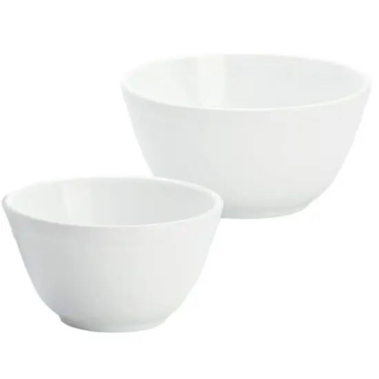 Mosser Glass Handmade Kitchen Mixing Bowls White Set of 3 Sizes {4}