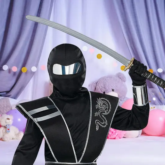 Boys Mirror Ninja Costume, Reflective Stealth Halloween Outfit {2}