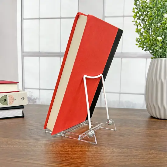 Gibson Holders 3PL Adjustable White Wire and Clear Acrylic Display Easel, 3.875" W x 5.375" D x 5.25" H {4}