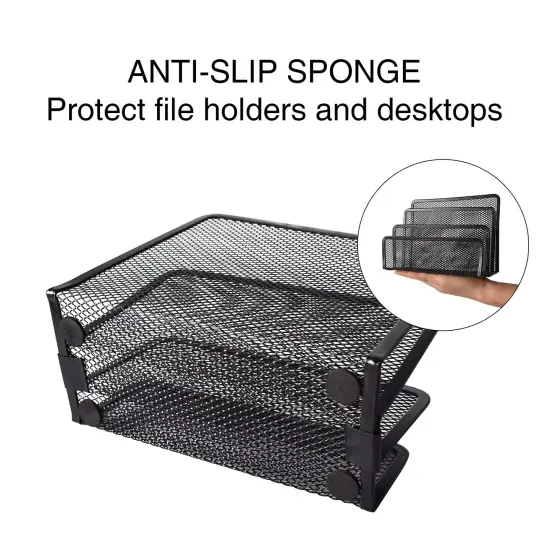 Desk Mail Organizer Small File Holders Letter Organizer Metal Mesh Document/Filing/Folders/Paper Organizer for Desktop {4}