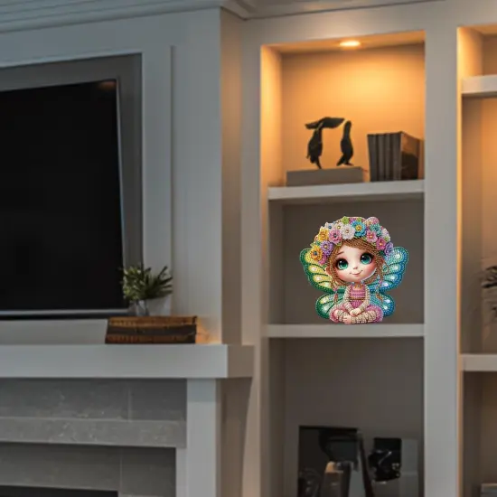 Flower Fairy Tabletop Crystal Diamond Art Kits for Adults,Special Shaped Crystal Fairy Diamond Painting Kits for Beginners {4}