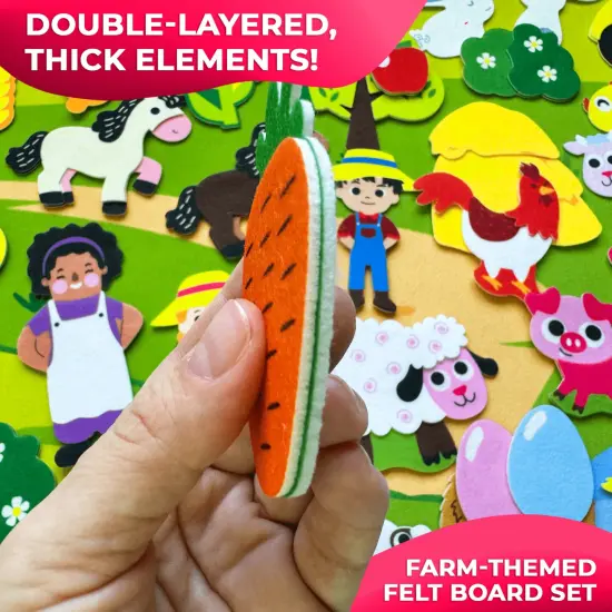Felt Board for Toddlers - 70 PCS Double-Thick Felt Board Story Set with Large 41x30 Inch Durable Felt Wall Activity Board - Ideal for Storytelling Indoor Toddler Activities and Classroom {3}