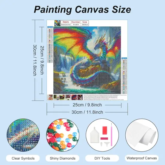 5D Dragon Diamond Painting Kit &ndash; DIY Full Drill, 12&times;12 Inch, Beginner-Friendly Wall Art {5}