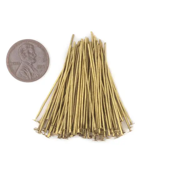 The Bead Chest Brass 21 Gauge 1.5 Inch Head Pins (Approx 100 pieces) {2}