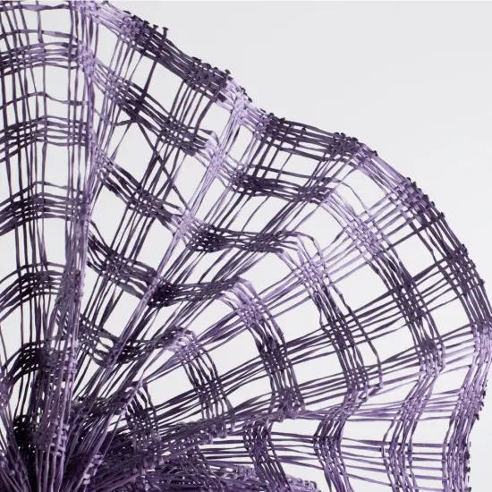 10" Poly Burlap Check Mesh Ribbon: Purple (10 Yards) {3}