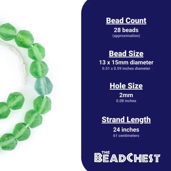 The Bead Chest Green Sea Glass Java Faceted Bicone Beads {4}