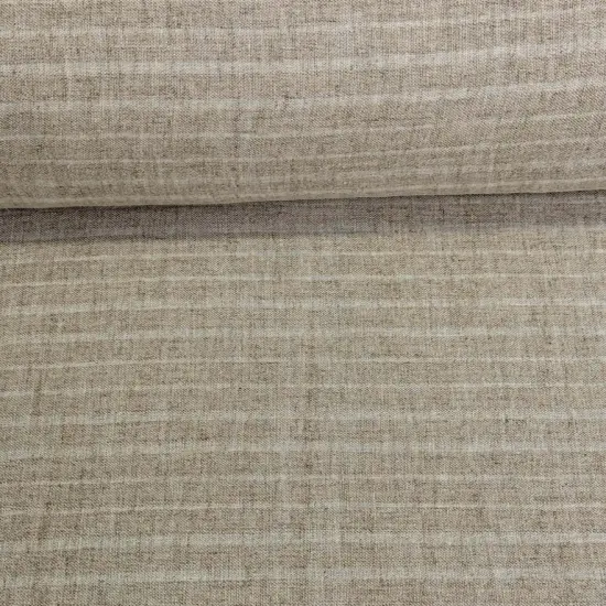 1 Yard Washed Linen Two Tone Uneven Stripe Sewing Crafts Fabric 60" Width Tone Natural/Light N {5}
