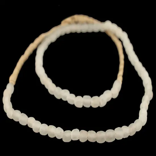 The Bead Chest African Recycled Glass Beads &ndash; Handmade in Ghana &ndash; Clear Aqua 7mm Strand for Jewelry Making, Crafts, and Home Decor I Approximately 70 Beads {3}