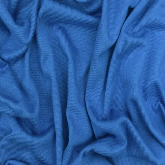 Lagoon Blue Solid Stretch Rayon Jersey Knit Fabric By the Yard {2}