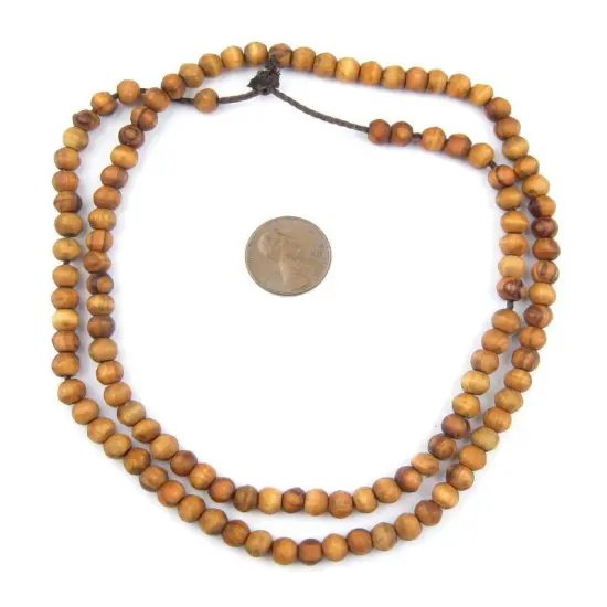 The Bead Chest Olive Wood Beads - Full Strand of Round Christian Rosary Prayer Beads (6mm, Natural) {2}