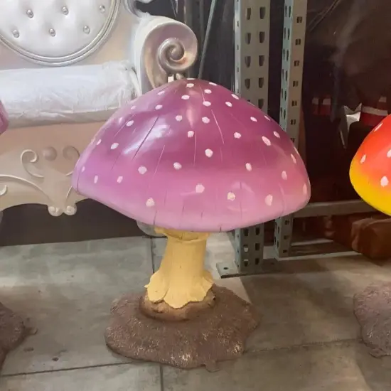 Small Purple Mushroom Over Sized Statue {4}
