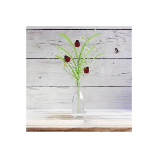 28" Grass Pip Flower Ladybug Spray {3}