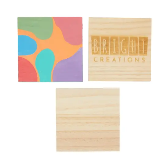 15 Pack Unfinished 4x4 Wood Squares for Crafts, Blank Wooden Tiles for Burning, Engraving, DIY Coasters Brown {7}