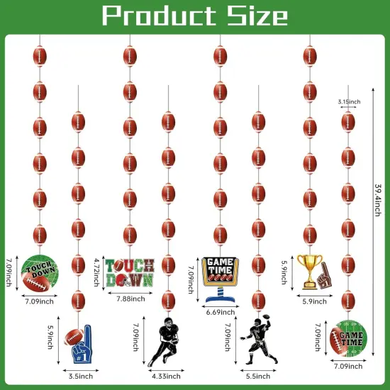 8 Pcs Football Garland Banner Football Party {3}