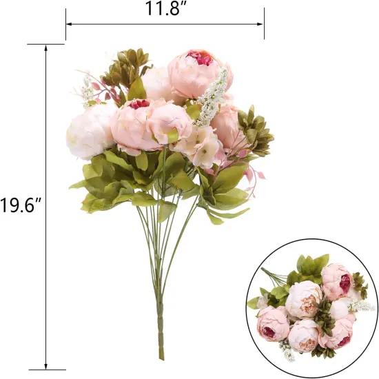 Silk Peony Bouquet &ndash; Vintage Artificial Peonies for Wedding, Home, and Office Decor {5}
