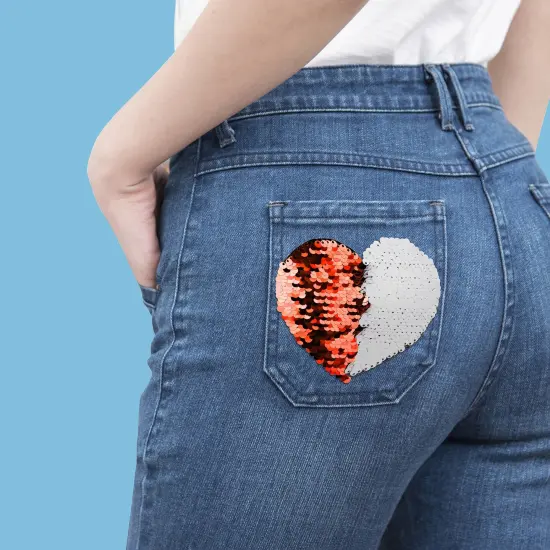 Craft Express Red Sequin Small Heart-Red, 4.75" x 4",2 pack {7}