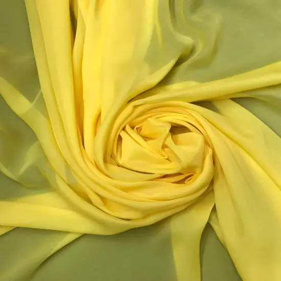 1 Yard Yellow Chiffon Fabric Lightweight Material For Dresses Event Decor Draping Crafts Veils And Overlays 59/60 Inch Wide {1}