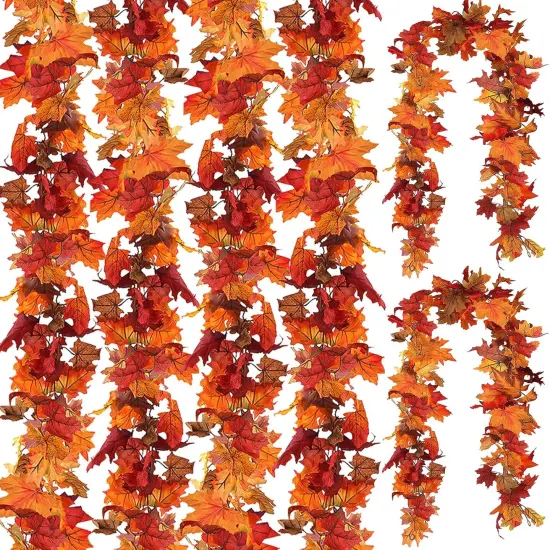 6 Pack Fall Leaf Garland - 5.9Ft (Total of 35.4FT) {1}