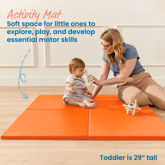 Play Patch Activity Mat Squares, Modular Playmat, 4-Pack Orange {3}