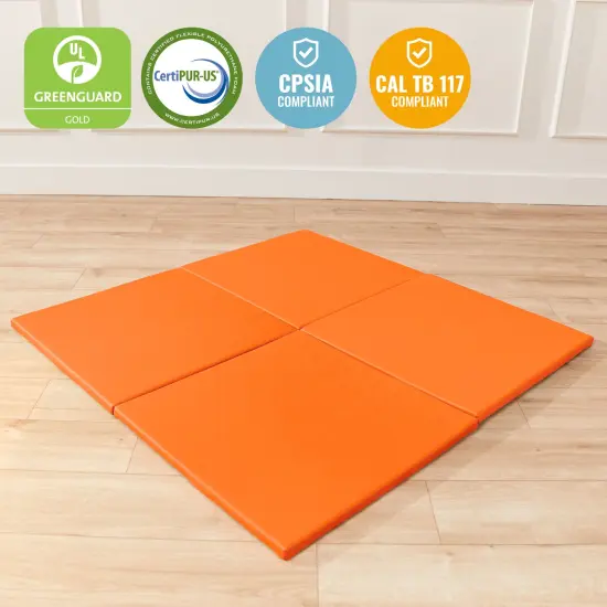Play Patch Activity Mat Squares, Modular Playmat, 4-Pack Orange {6}