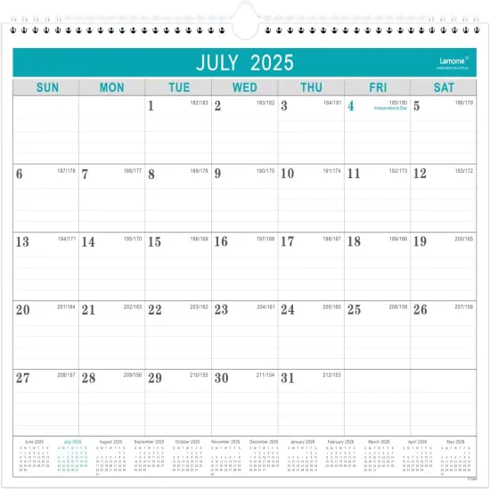 Calendar 2025-2026, 18 Months Wall Calendar from July 2025 to December 2026,11.5" x 14.6", 2025-2026 Calendar with Julian Date {6}