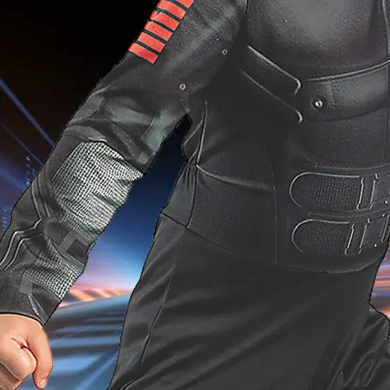 Boys Snake Eyes Ninja Costume Small Black Jumpsuit with Mask and Hood {4}