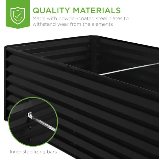 Best Choice Products 6x3x2ft Outdoor Metal Raised Garden Bed, Planter Box for Vegetables, Flowers, Herbs Black {5}