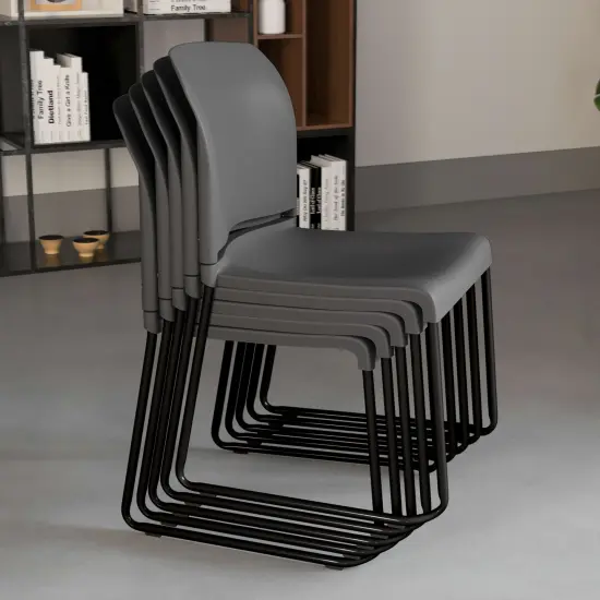 Emma and Oliver Home and Office Guest Chair Full Back Contoured Sled Base Stack Chair {12}