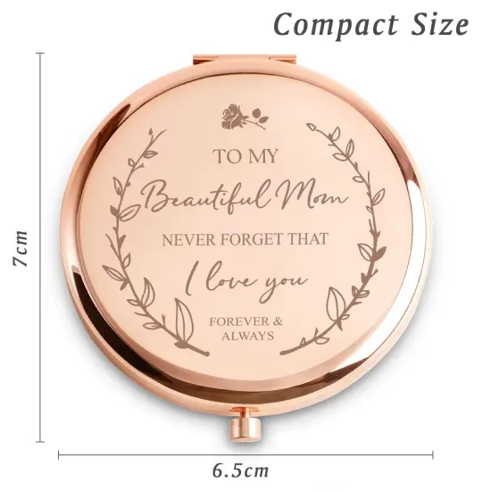Mom Gifts from Daughter Son, Personalized Compact Mirror, Sentimental Mothers Day Birthday Gifts for Mom Mother Parents {4}