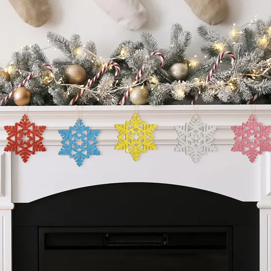 Wooden Snowflake Ornaments to Paint - Christmas Winter Decoration Cutouts Unfinished 24PCS 3.5 Inches, DIY Blank Tree Ornament for Home Snowflakes Crafts Hanging {5}