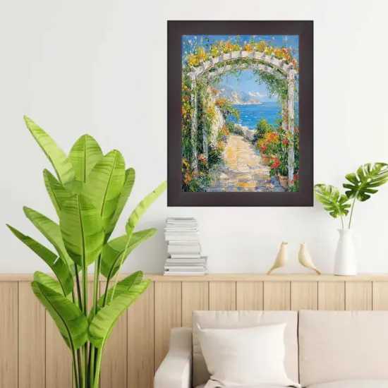 Flat Coffee Bean Wood Grain Picture Frame 27x41 frame {5}