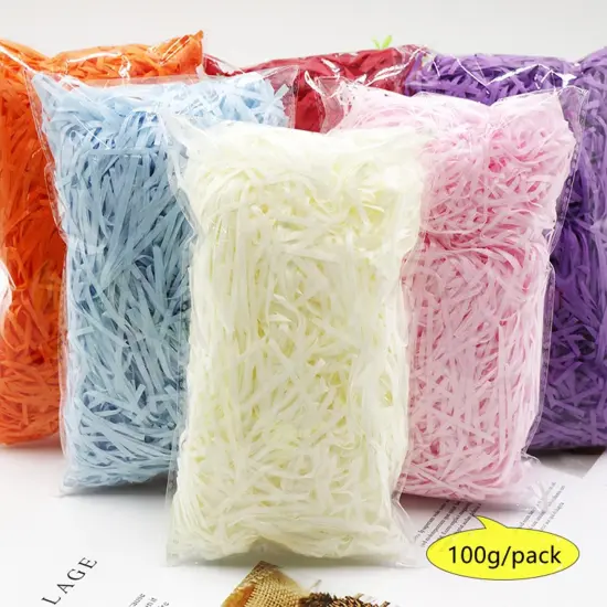 Raffia Paper Shreds, 100g Shredded Paper for Gift Box, Crinkle Cut Paper Shred Filler for Gift Wrapping & Basket Filling(Green) {5}