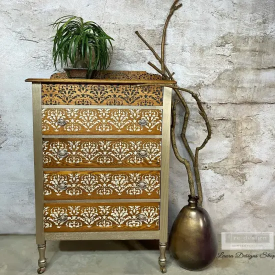 Stick & Style CECE - Modern Damask - 1 roll, 7in x 5yds (6in design) self-adhesive plastic on roll {5}