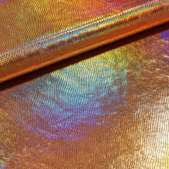 Cobra Foil Printed Stretch Velvet Fabric Gold {1}