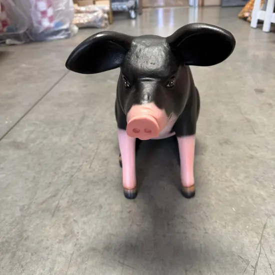Baby Sitting Black And Pink Pig Life Size Statue {5}