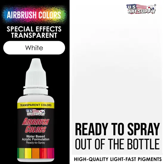 White, Transparent Acrylic Airbrush Paint, 1 oz. {2}