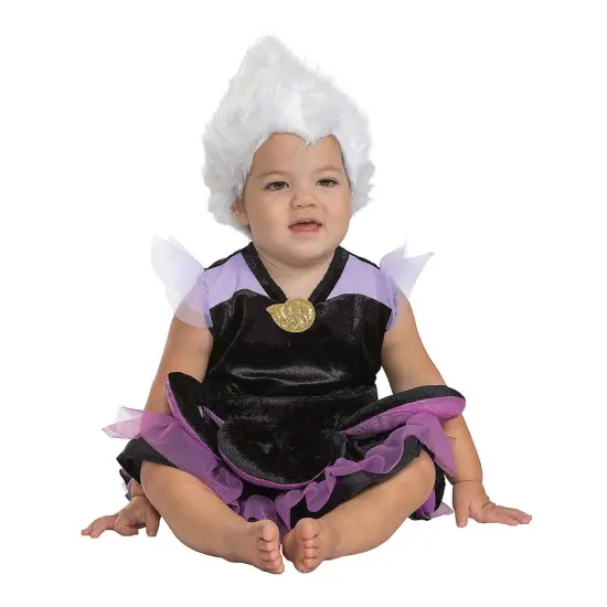 Infant Ursula Classic Costume Velvet Dress with Tentacle Belt {3}