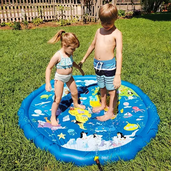 Magifire Sprinkler Splash Pad for Toddlers 1-3, 59 In., Water Toys for Dogs, Kids, Outdoor Baby Toys Ideal for Playtime and Cooling Off Outside, Easy to Setup, Ideal for Summer and Backyard Activities Blue {2}