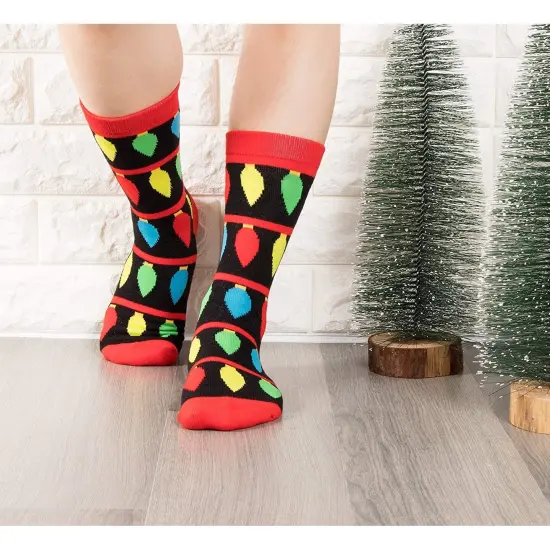 2 Pairs Christmas Socks for Men and Women, Fun Gift Set, Xmas Holiday Party Novelty Gifts, Unisex, One Size (Cute Christmas Tree) Multicolor {2}
