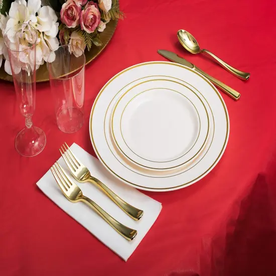 Exquisite Vinyl Tablecloth &ndash; 54" x 108" &ndash; Pack of 1 &ndash; Rectangular Plastic Table Cover with Flannel Backing &ndash; Reusable & Waterproof Tablecloth for Events and Parties White {6}