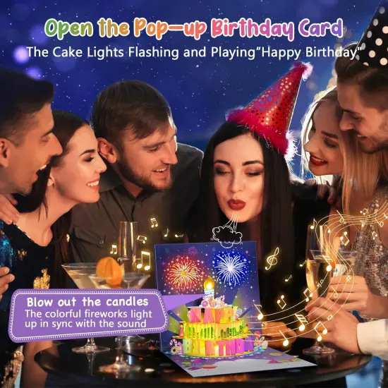 Happy Birthday Card Gifts - Fireworks Pop Up {2}