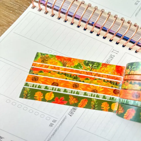 Fall Trees Leaves Autumn Foliage Washi Tape Set October 2024 - W118 {6}