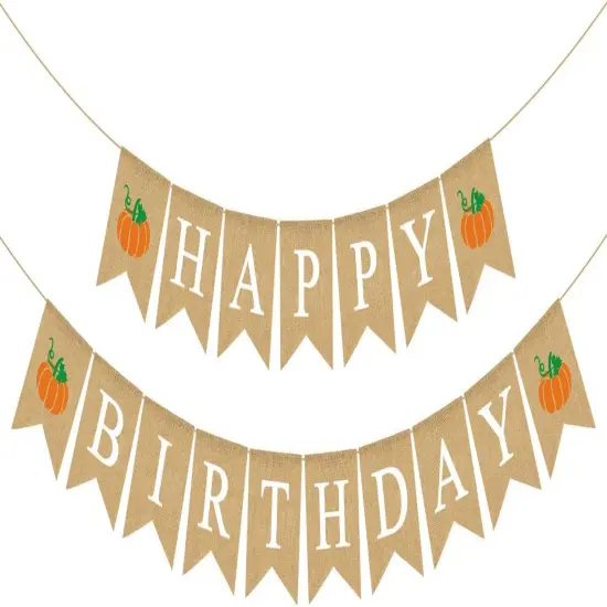 Jute Burlap Happy Birthday Banner (Multicolor) {1}