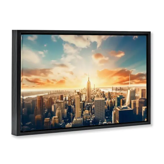 Stupell Industries Golden Hour Cityscape Sunset Floating Frame, design by LSR Creative Studio {3}
