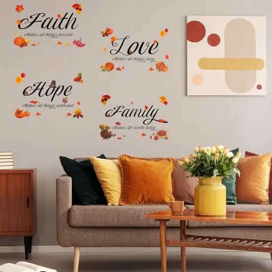 4 Sheets Fall Maple Leaves Wall Decals {2}