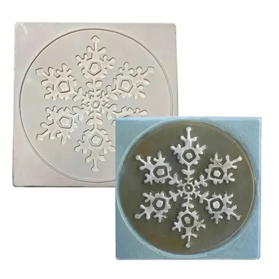 10&rdquo; x 10" x 0.5" Snowflake in Square Texture Glass Fusing Kiln Mold {1}