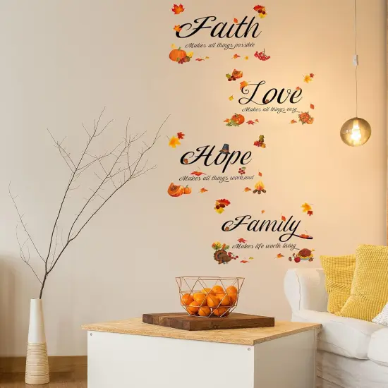 4 Sheets Fall Maple Leaves Wall Decals {1}