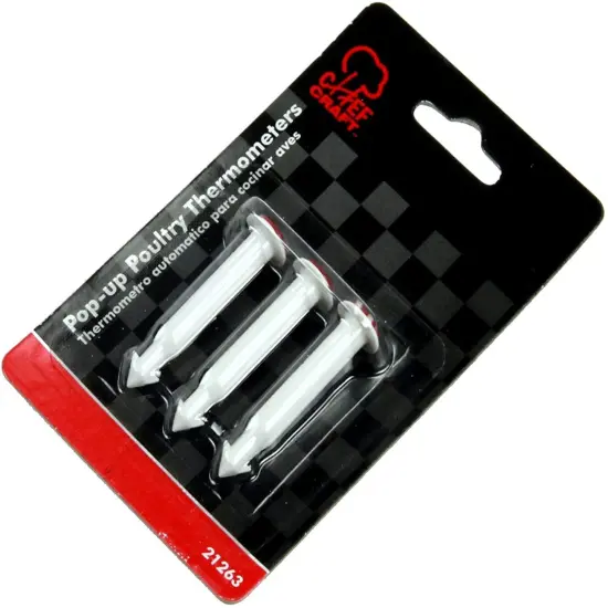 Chef Craft 3pc Pop-Up Plastic Disposable Poultry / Turkey Thermometer Set {2}