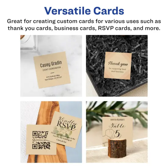 Avery 2" x 2" Square, Kraft Brown Square Cards {3}