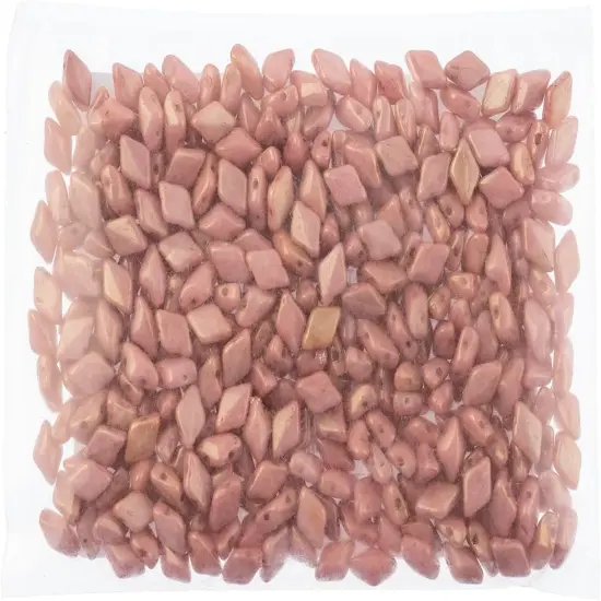 Matubo 2-Hole Czech Glass Opaque Luster Gemduo Beads, 50g Red {2}